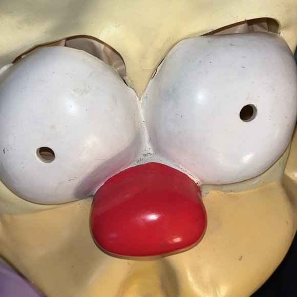 2002 THE SIMPSONS KRUSTY THE CLOWN RUBBER HALLOWEEN MASK MATT GROENING - Picture 9 of 10